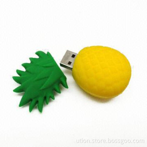 PVC Pineapple-shaped USB Flash Memory with 1 to 32GB Memory Capacity, Free Sample